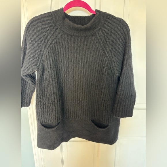 Autumn Cashmere Black Ribbed Sweater - Picture 2 of 13